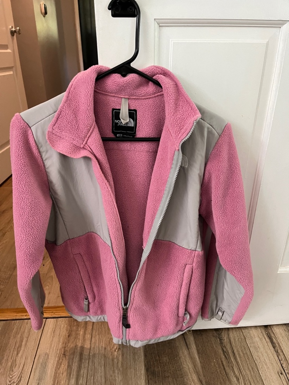 The North Face Pink and Light Gray Kids Fleece Jacket